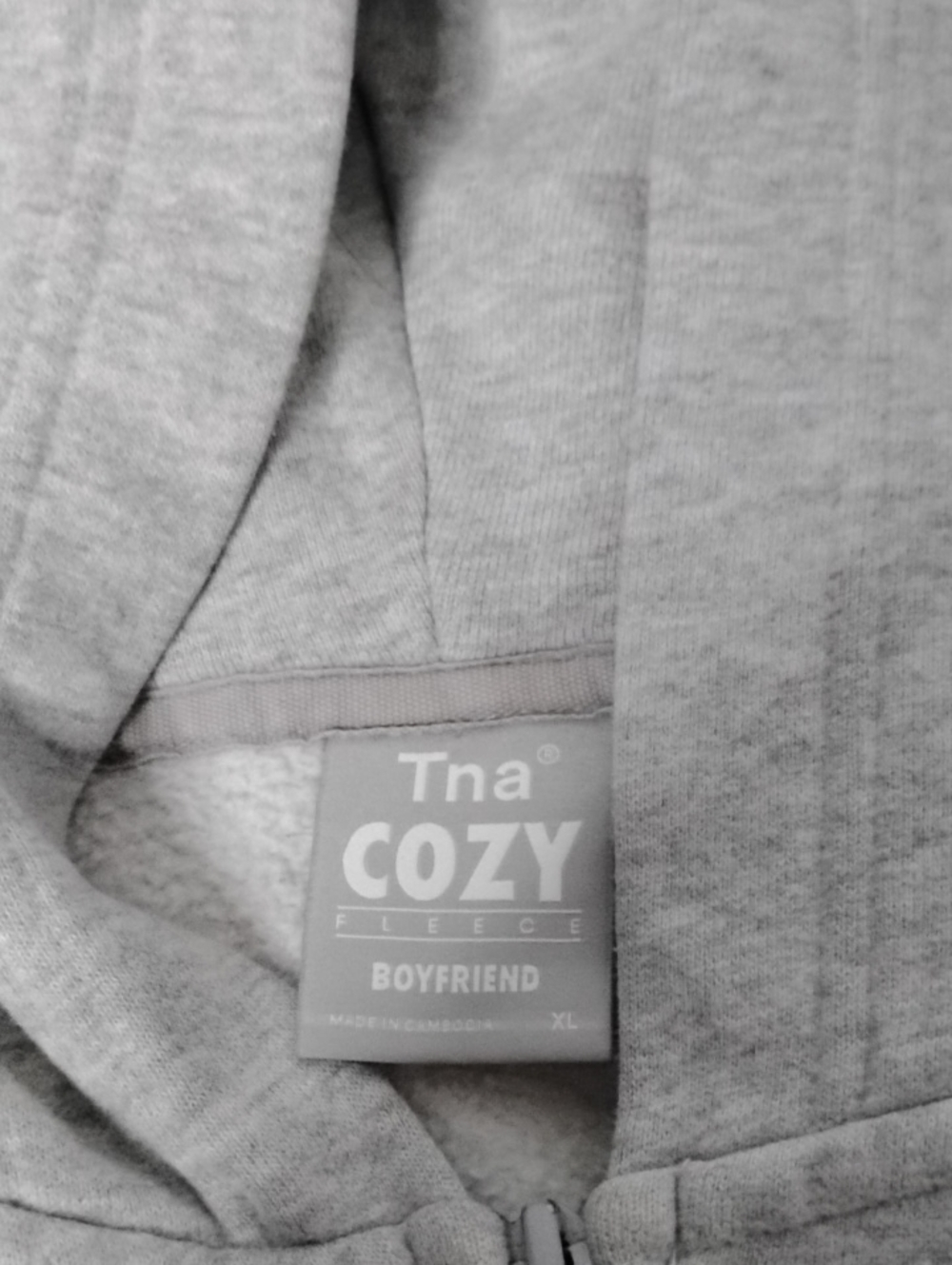 TNA Light Gray Women's Full-Zip Hoodie - Picture 3 of 3